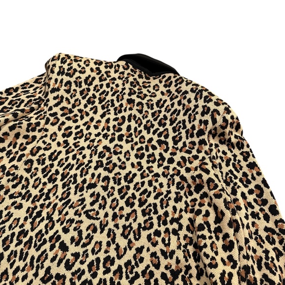 St John Separates Leopard Cheetah Animal Wool Cardigan Sweater Dress Womens L - Picture 3 of 12